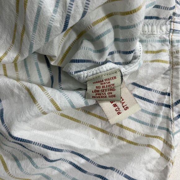 Carbon 2 Cobalt Button Down Shirt Mens M Cotton Striped Long Sleeve Pockets - Picture 4 of 7